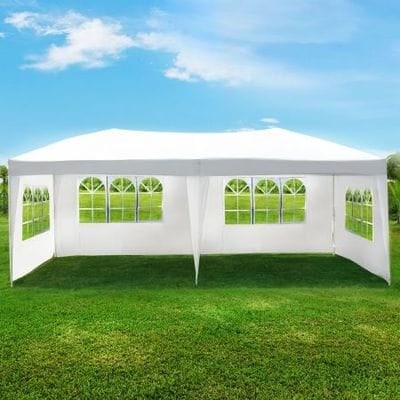 Large 3x6m pop-up canopy tent + with windows set up in Kenya